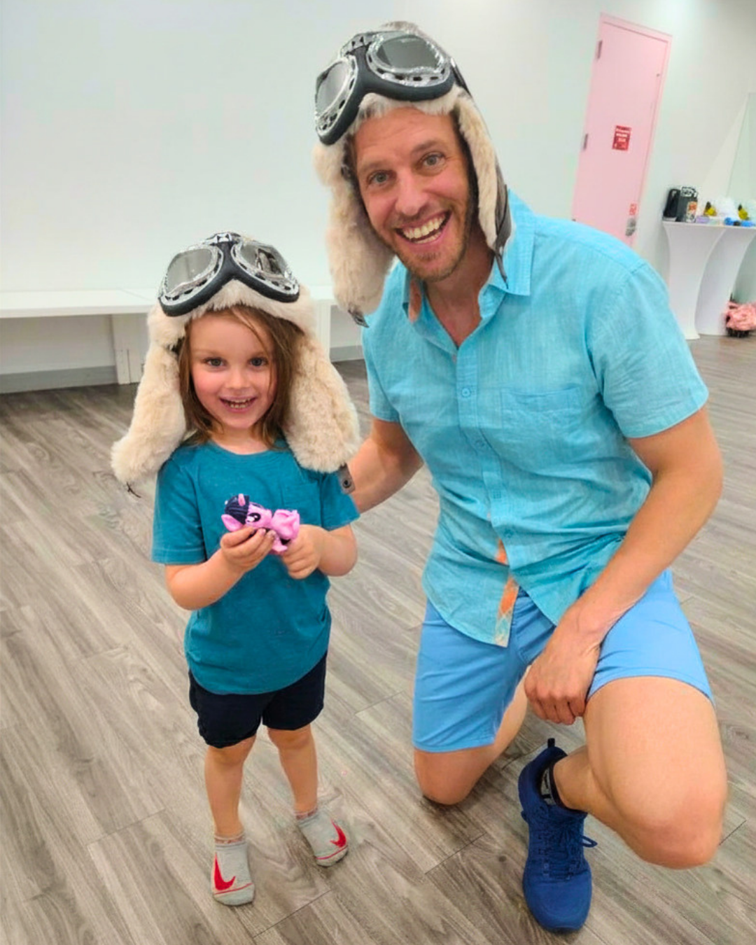 Danny Go impersonator posing with young fan look alike